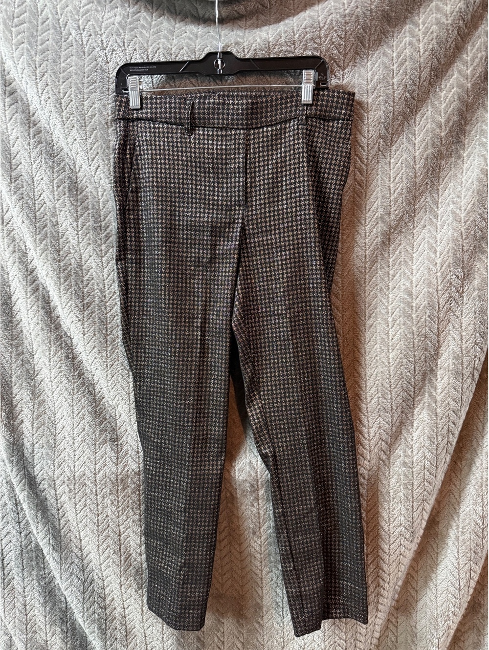 Zes & Leodpold Men's Medium Brown Houndstooth Dress Pants